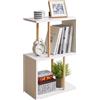 Aibiju Tavolino Laterale Stretto con Ripiano Portaoggetti Aperto, Tavolino a Forma di S, Portariviste per Divano, Ripiano da Soggiorno per Piccoli Spazi, Bianco YD-ST003W