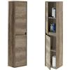MarinelliGroup Colonna sospesa arredo bagno 30 X 26 X 140 cm rovere con mensole e 2 ante Dalia-Erika