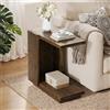 TRIBEWOOD C Tavolino divano Laterale, tavolino stretto A 2 Ripiani, Piccolo Comodino In Legno Per Soggiorno, Camera Da Letto, Piccolo Spazio, Marrone