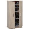 MarinelliGroup Armadio scarpiera multiuso armadietto mobile bagno casa garage 2 ante 7 ripiani ROVERE 55 X 36 X 108 cm - 007813F