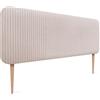 DHOME Testiera Imbottita Liscia con Gambe Arrotondata Luxury Edition per Parete Acustica Testiere Fonoassorbenti Testata Letto Camera da Letto (Cream, 160cm)
