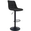 CLP Sgabello da Bar Mapun, Sgabello Regolabile in Altezza e Girevole a 360 Gradi, Imbottito, con Struttura in Metallo per Cucina, bancone, Colore:Nero, Materiale:Stoffa