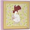 Fabula Prima Comunione - Album per Foto Formato 24x30 Bimba Tau Fiori - Copertina Rigida Ecopelle Rosa con Applicazioni in Legno - cod. 160076