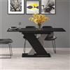 Axi Tavolo allungabile colore nero con dettaglio cemento 120x75 cm - Axi