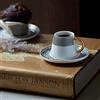 Karaca Globe Set con 2 tazze da caffè, piattino, robusta tazza da caffè, bordo spesso per bere, tazzine da caffè, tazze da caffè, set da caffè in porcellana, tazza da caffè tradizionale