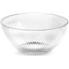 H&H Bowl Epoque in Vetro Trasparente Rigato, Diametro 22,5cm, Elegante e Versatile, Idonea al Lavaggio in Lavastoviglie