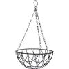 Esschert Design - Cestino sospeso in metallo, 25,4 cm, colore: Nero