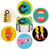 Britimes Set di 6 sottobicchieri da tavolo per bevande, carini e divertenti, con musica vintage retrò geometrica, tappetino rotondo in ceramica, con base in sughero e supporto in metallo, regalo per