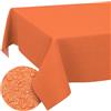 ANRO Tovaglia antimacchia Arancione effetto lino 140x120 cm impermeabile | lavabile a 30 °C - ideale per giardino, terrazza e sala da pranzo