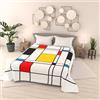 Italian Bed Linen Trapuntino Estivo 100gr SOGNI D'AUTORE Made in Italy, Copriletto Trapuntato a Stampa Digitale 100% Microfibra di Poliestere, Coperta Letto Matrimoniale 260x270cm - SD66