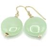 Generic Orecchini in Giada Verde Chiaro e Vermeil 24 K, Gioielli Pietre Dure, Bijoux Estate, Regalo per Lei
