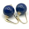 Generic Orecchini con Lapislazzuli Blu, Vermeil Oro Italiano, Pendenti Tondi, Gioielli Pietre Dure, Bijoux Made in Italy, Regalo per Lei