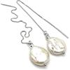Generico Orecchini con Perle Barocche d'Acqua Dolce, Pendenti Lunghi, Argento 925 Italiano, Gioielli Minimalisti, Bijoux Matrimonio, Regalo per Donne