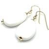 Generic Orecchini con Gocce di Agata Bianca e Argento Dorato Italiano, Pendenti Pietre Dure Naturali, Bijoux Made in Italy, Regalo per Lei