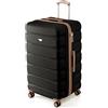 Flight Knight Valigia Baule 80 cm Bagaglio da Stiva Rigido in ABS per Viaggi Lunghi Grande Capacita Interna Ruote Spinner e Serratura TSA Approvata per la Maggior Parte delle Compagnie Aeree UK