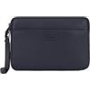 PIQUADRO Modus Pochette con tasca frontale zippata in pelle a due scomparti e schermatura RFID