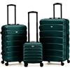 Flight Knight Set di 3 Valigie Rigide ABS per Viaggi e Vacanze Bagaglio a Mano 40 cm Medio e Grande da Stiva Trolley Leggero e Resistente 8 Ruote Spinner con Serratura TSA