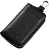 PORRASSO Astuccio Portachiavi Vera Pelle Auto Del Sacchetto Portachiavi Portatile Sacchetto Chiave Key Case con 6 Gancio per Uomo Nero B