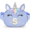 YOOLIFE Regalo di compleanno per ragazze e bambini, marsupio con iniziale, borsa a tracolla, Blu, S, S