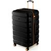 Flight Knight Valigia Baule 80 cm Bagaglio da Stiva Rigido in ABS per Viaggi Lunghi Grande Capacita Interna Ruote Spinner e Serratura TSA Approvata per la Maggior Parte delle Compagnie Aeree UK