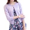 ShiFan Cardigan A Maglia Donna Corto Leggero Coprispalle Giacca Top Maniche Lunghe Eleganti Viola Chiaro L