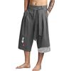 Gyaimxfu Bermuda Uomo Pantaloncini con Tasche in Lino Abbigliamento Tradizionale Giapponese con Ragazzo Asiatico Stile Estivi Casual Leggeri da Uomini Stile Jogger Palestra Trekking