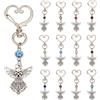 PH PandaHall Portachiavi con angelo in 12 colori con pietra portafortuna angelo custode portachiavi commemorativo ciondolo borsa argento bomboniere portachiavi per donne zaino battesimo preghiera