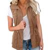 SDGR Gilet senza maniche da donna con cappuccio Cargo Giacca mezza stagione Primavera Militare Cappotti Cordoncino Vita Tasche Funzionali Giacca per Viaggi Lavoro Escursionismo Campeggio Outwear,