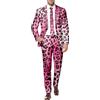 Generic Vestito Suit Abito da Uomo Verde Abbigliamento da Festa Blazer di Affari Abito Stampa Leopardo Latte Zebra per Uomo for Bar Blazer Smoking