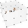 Relaxdays Recinto, Recinzione DIY per Animali di Piccola Taglia, Rete Allungabile, Plastica, 92x110x110 cm, Bianca