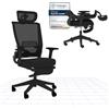 FLEXISPOT Foldex - Sedia da ufficio, pieghevole, ergonomica, con supporto lombare, braccioli regolabili in altezza con poggiapiedi per piccola casa, rete traspirante, colore: nero