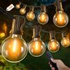 Kangtaixin Catena Luminosa Esterno 15M, Catena Luci Stringa Esterno con 25+2 G40 LED Lampadine, IP44, Dimmerabile, Luci Luminosa Esterno per Terrazzo, Matrimonio, Gazebo, Patio, Bar (Bianco Caldo)