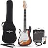 gear4music Chitarra Elettrica LA 3/4 per Mancini + Pacchetto con Amplificatore Sunburst