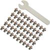 Axorafow Bulloni da 6 mm per pedali (8 x 6 mm, confezione da 50 pezzi) per bici da strada, in acciaio inox, perni di ricambio antiscivolo con chiave per bici (nero)