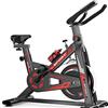 UsmAsk Cyclette da Ciclismo Indoor Cyclette Versione Spinning Bike Workout Bike Bicicletta con Trasmissione a Cinghia/volano/Supporto per iPad/Sedile Regolabile per la casa