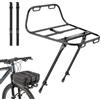 Generic Portapacchi anteriore in alluminio per bicicletta, supporto per ciclismo su strada, leggero con cinghie, programma di stoccaggio per parcheggio interno, spiaggia, pendolarismo, da appendere