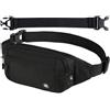 QKEPCY Marsupio Uomo Donna Sportivo con 4 Zip Tasche Tracolla Piccolo Cintura Regolabile Impermeabile Marsupio da Lavoro e Fibbia per Ciclismo Running Escursionismo Trekking(Nero)