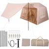 COSTWAY Tenda da Campeggio Gonfiabile per 4-6 Persone, Tenda Portatile da Esterno con Pompa, Porte e Finestre in Rete, Picchetti, Cordini Antivento e Borsa per il Trasporto per Viaggi e Escursionismo