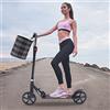 GIDRLL Monopattino pieghevole per adulti/adolescenti, regolabile in altezza in acciaio al carbonio Kickscooter con freno a mano, doppia sospensione, parafango posteriore e tasca portaoggetti, fino a 118 kg