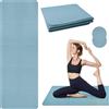 Lrocotanc Tappetino da yoga multifunzionale in TPE 183 x 61 cm, 5 mm + 2 ginocchiere 18 x 18 cm, antiscivolo, resistente all'usura, protezione per ginocchia, gomito e polso, perfetto per pilates, blu