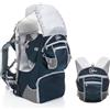 Fillikid Zaino Porta Bambino Montagna, con Protezione Sole, Cintura - Zaino Trekking Porta Bambino e Neonati da 6 Mesi Fino a 18 kg - Blu, grigio