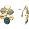 LUXENTER Pendientes de Resina Verde acabados en oro amarillo de 18K - Niro