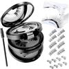 Vauki Set di ciglia magnetiche a 3 livelli, 4 paia di ciglia magnetiche naturali, semi-e ciglia finte, con spazzola e applicatore, riutilizzabile senza colla e eyeliner, forti magneti impermeabili