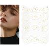 Calkkrer 6 tatuaggi glitterati con lentiggini, pellicola dorata, design impermeabile, tatuaggi per il viso scintillanti, accessori per feste, pietre glitterate autoadesive