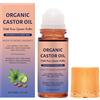 Bpoeee Castor Oil Rose Quartz Roller Ball Castor Oil Roll On Moisturizing Massage Applicator for Women Men Skin Care (Plastic Roller Ball)