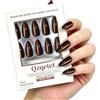 MAGIC ARMOR Unghie press-on a forma di occhio di gatto, riutilizzabili, in gel opaco, per donne, set per manicure con accessori, 32 pezzi in 16 misure (rosso)