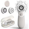 TOUCHBeauty Spazzola per il viso con 3 accessori e 2 velocità, pulizia profonda e esfoliante, per tutti i tipi di pelle, con inserto in silicone e custodia da viaggio, senza plastica, spazzola elettrica per la