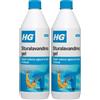 HG Sturalavandini Liquido, Sblocca gli Scarichi Intasati di Lavandini e WC da Cumuli di Carta Igienica, Capelli e Residui di Sapone, 1 litro (Confezione da 2)