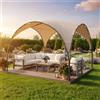 Generico Gazebo Arco mt.3,8x3,8 Telo Ecru Tubo Marrone