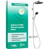 hansgrohe Activera S - Colonna doccia a risparmio idrico (EcoSmart+) con miscelatore termostatico, Sistema doccia con rubinetto, soffione tondo (240 mm), doccetta, tubo e asta, cromo, 28083000